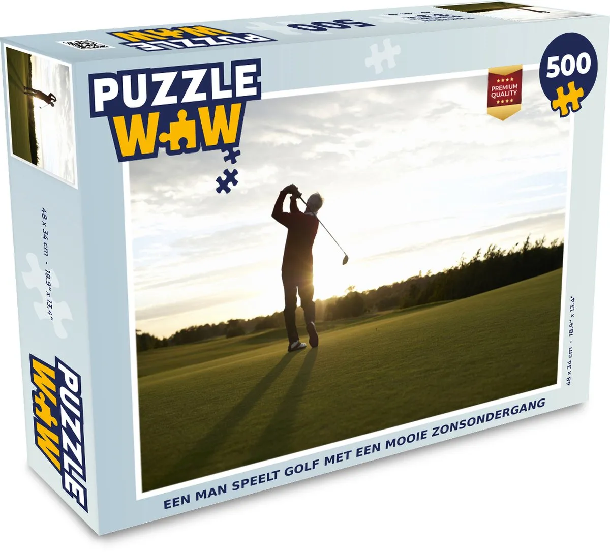 PuzzleWow Golf met Zonsondergang Legpuzzel 500 Stuks - Multicolor