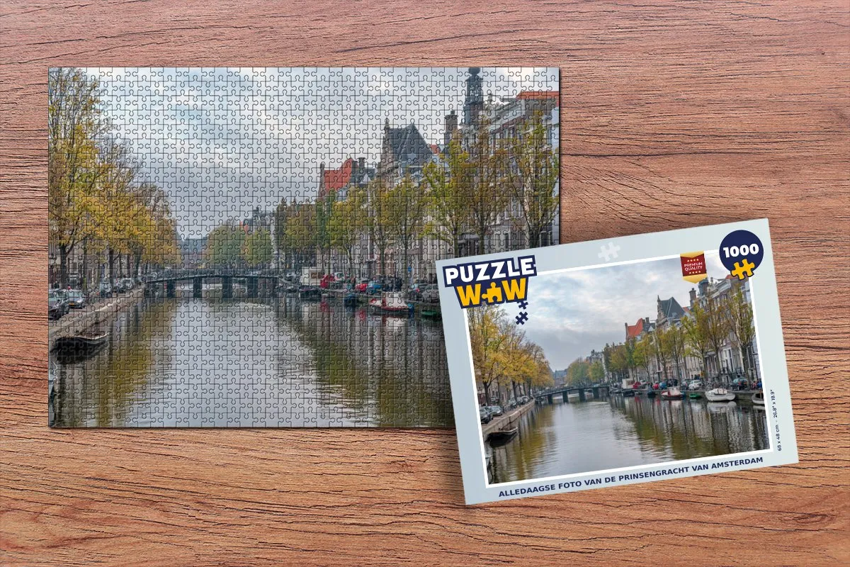 PuzzleWow Legpuzzel Prinsengracht Amsterdam 1000 Stuks - Multicolor