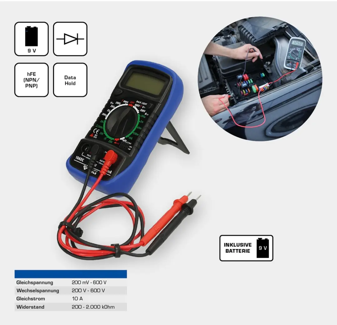 Brilliant Tools BT122900 Digitaal Multimeter - Blauw/Rood/Zwart