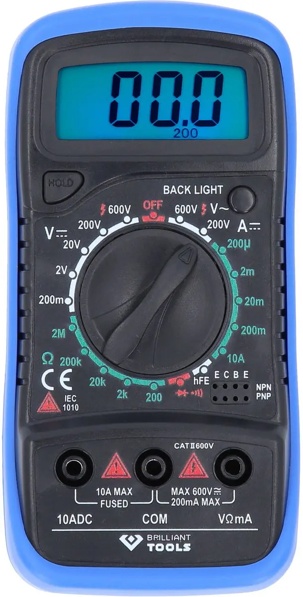 Brilliant Tools BT122900 Digitaal Multimeter - Blauw/Rood/Zwart