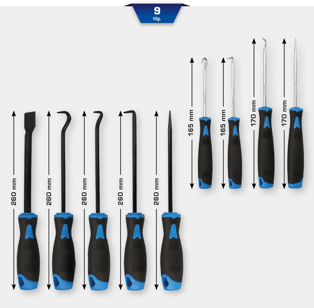 Brilliant Tools 9-delige Schraper- en Haken-Set - Inhoudsdoos