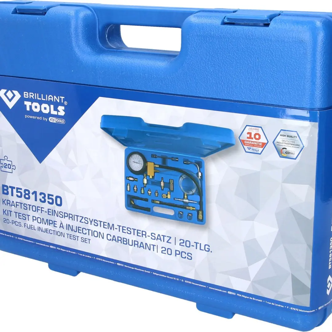 Brilliant Tools BT581350 Brandstofinjectiesysteemtesterset 20-delig - Blauw