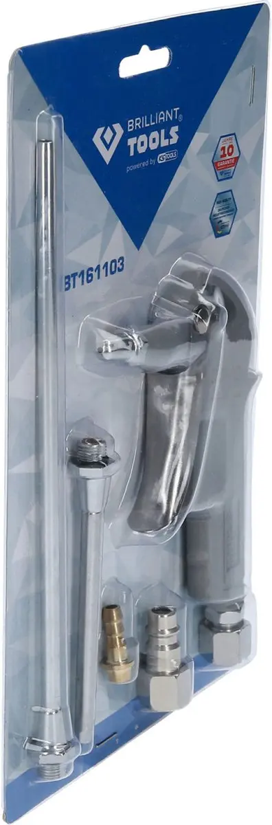 Brilliant Tools BT161103 Persluchtpistool - 3 Verwisselbare Blaasmondstukken