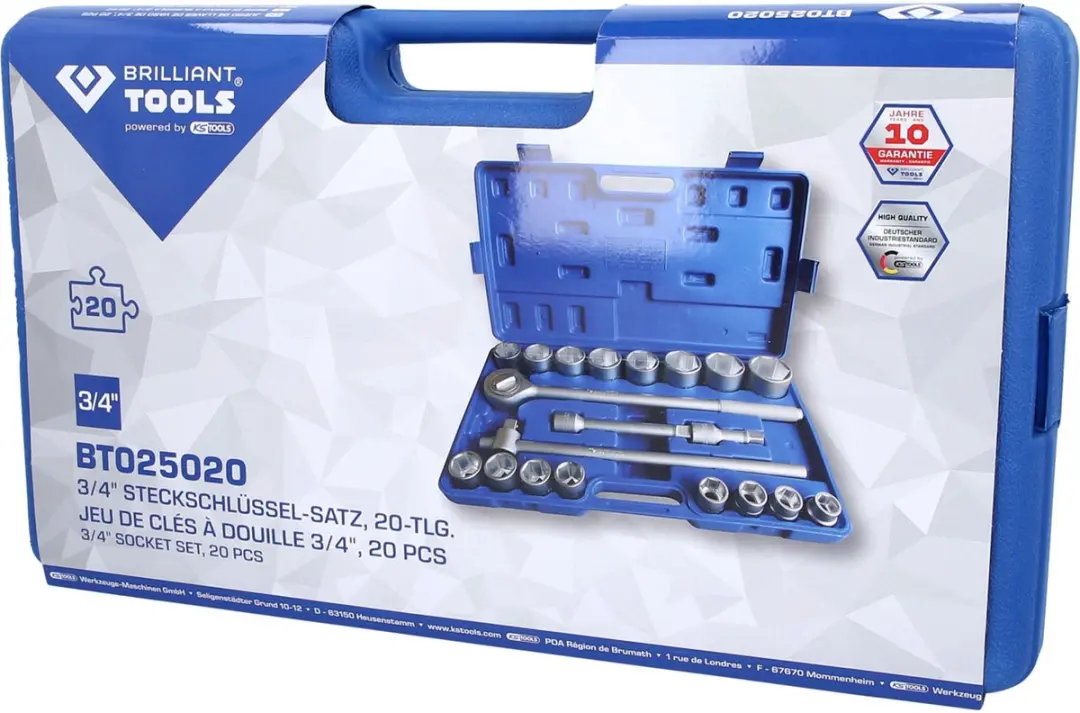 Brilliant Tools BT025020 3/4" Dopsleutelset - 20 Stuks
