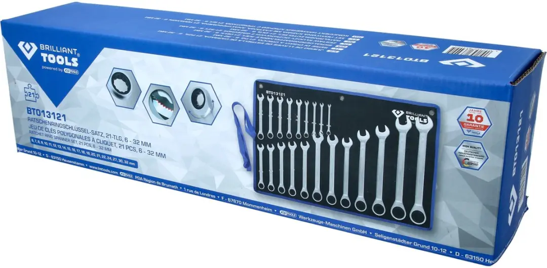 Brilliant Tools BT013121 Ringsleutelset Ratelset 8-53mm