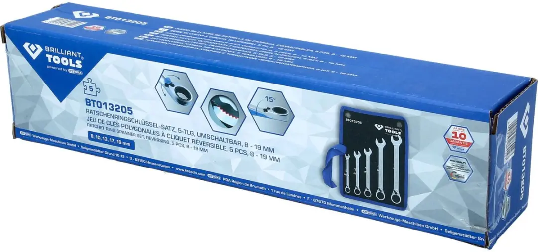 Brilliant Tools BT013205 Ringsleutel met ratelset 8-53mm