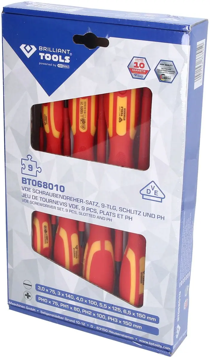 Brilliant Tools BT068010 Schroevendraaierset - 9-delig