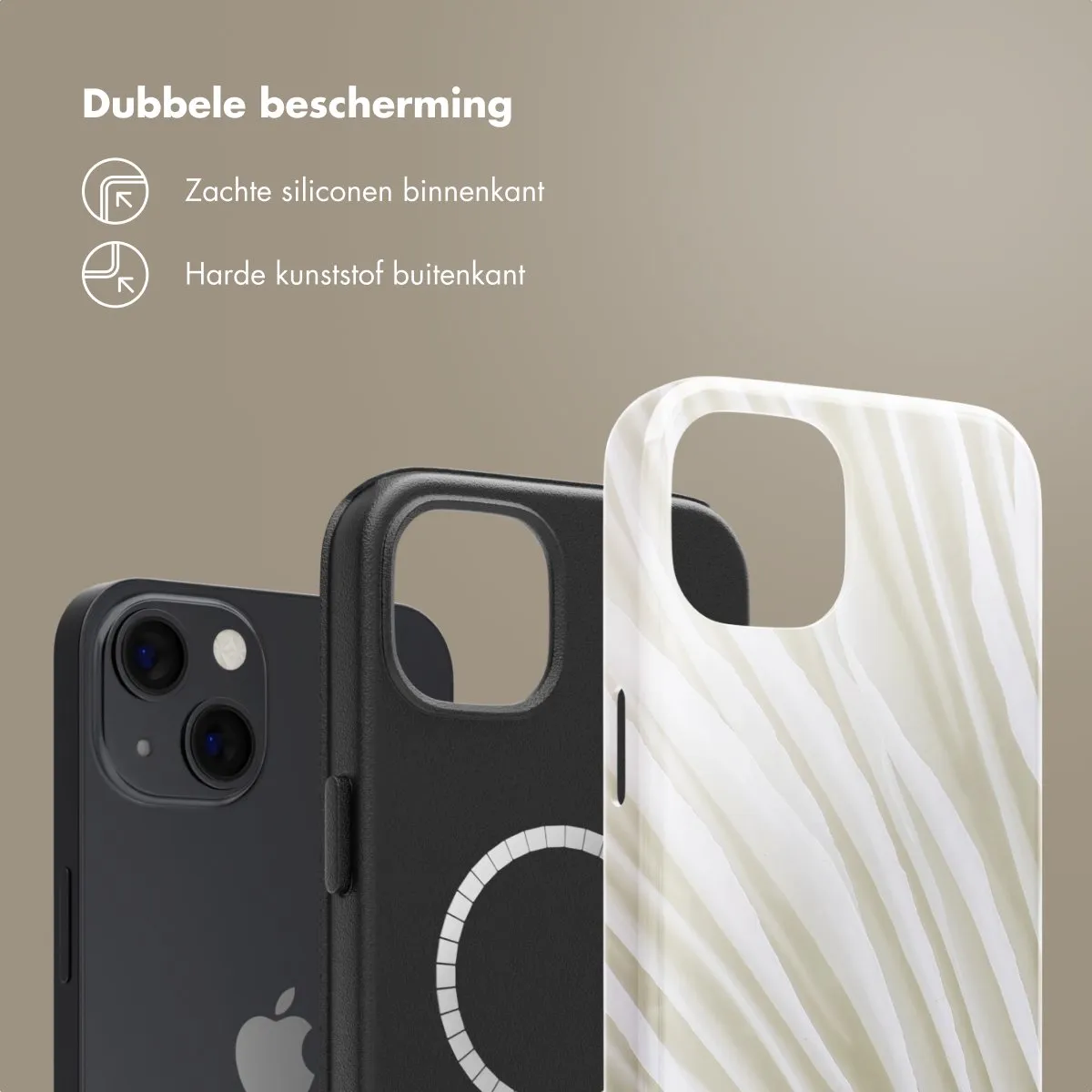 Selencia Hoesje iPhone 13 Nature Light Brown - MagSafe