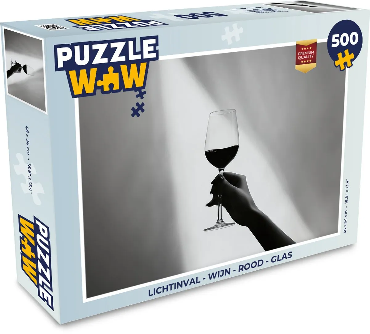 PuzzleWow Wijn Glas Legpuzzel 500 Stuks