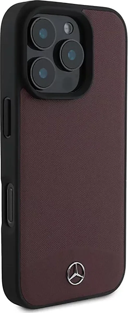 Mercedes-Benz Backcase Hoesje iPhone 16 Pro - Rood Kunstleer