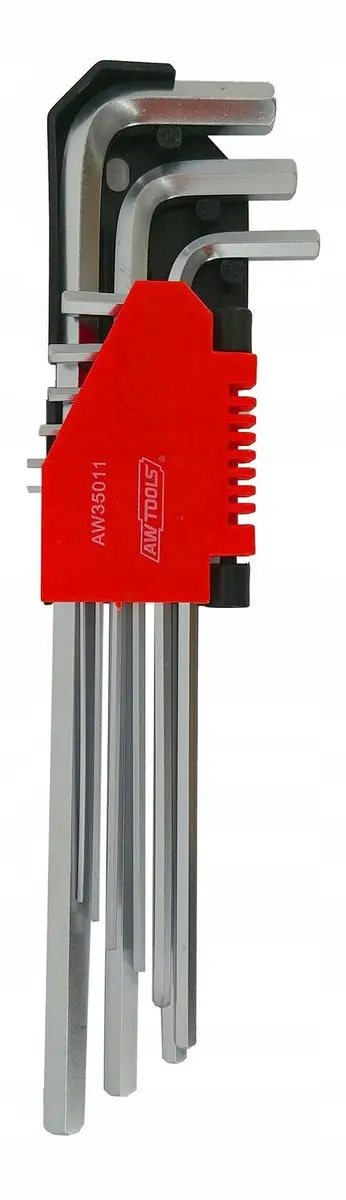 AWTOOLS inbussleutelset lang 9-delig CrV AW35011