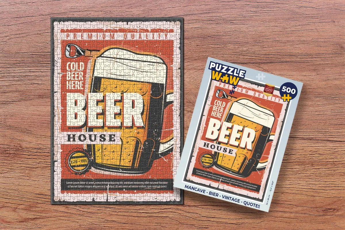 PuzzleWow Mancave Bier Quotes Legpuzzel 500 Stuks - Multicolor