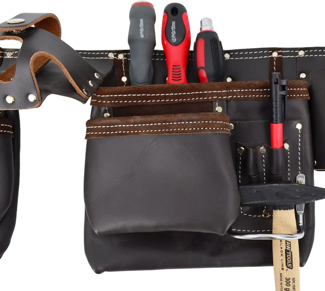 Awtools Black Line - Gereedschapsgordel - 11 Zakjes - Zwart