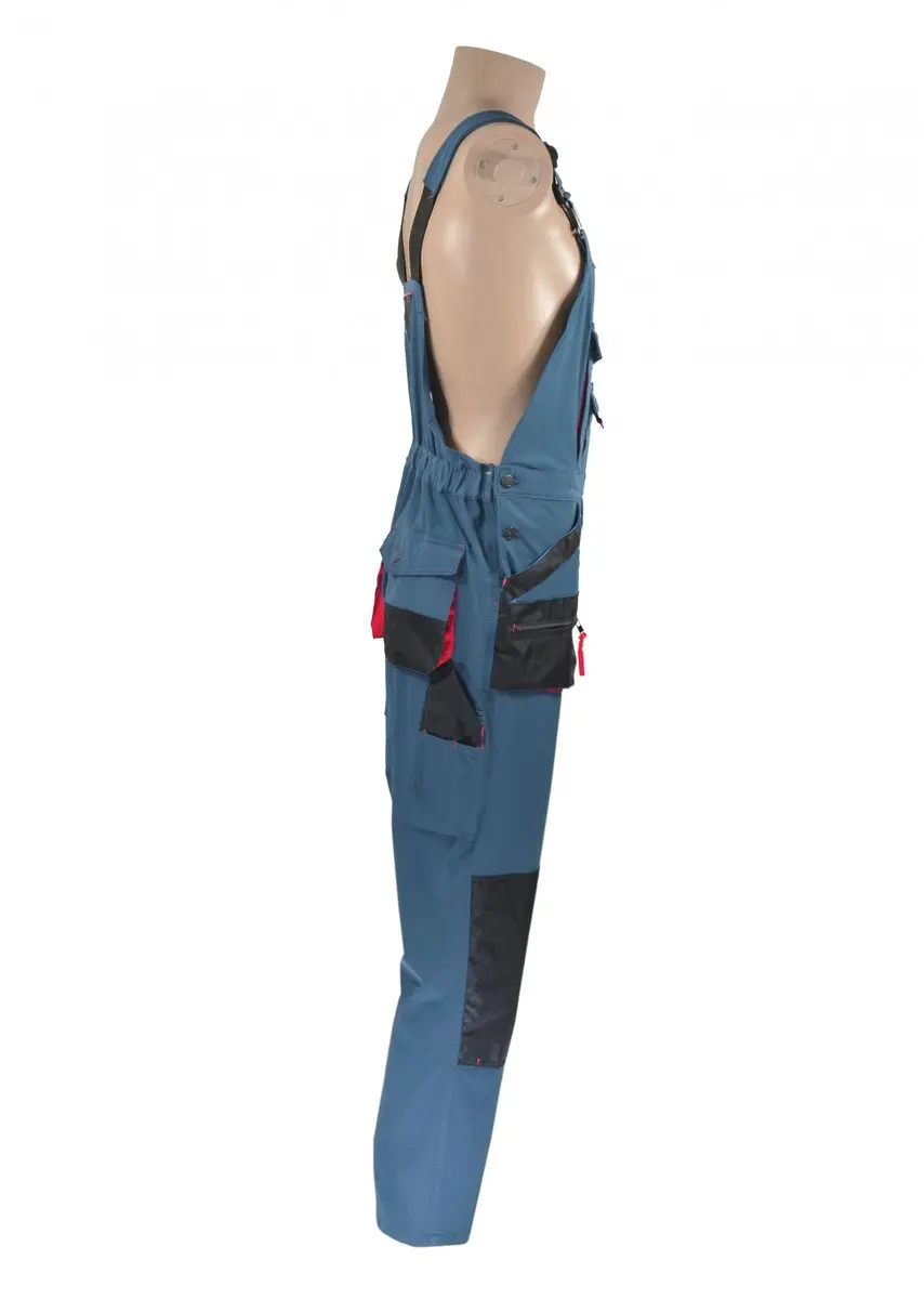 AWTOOLS T2 Werkbroek met Bretels XXXL - Grijs/Zwart/Blauw