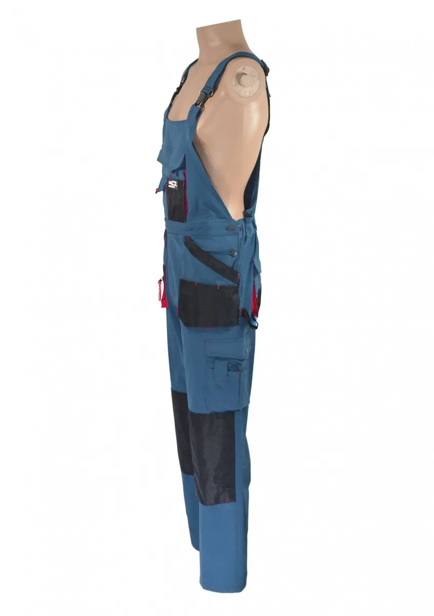 AWTOOLS T2 Werkbroek met Bretels XXXL - Grijs/Zwart/Blauw