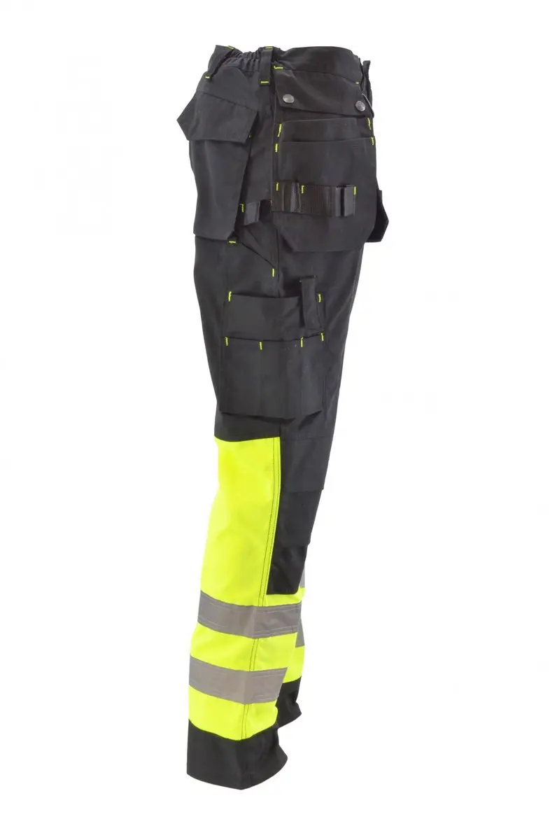 AWTOOLS T3 Reflecterende Werkbroek M - Fluorescerend Geel - Met Kniebeschermers
