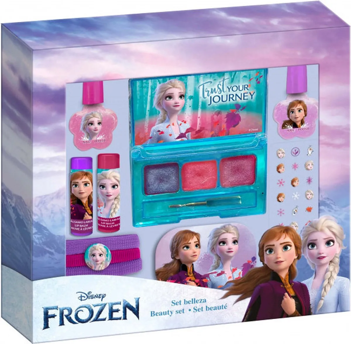Disney Frozen Make-up Beauty Set voor kinderen - 3 lipglossen, 2 nagellakjes