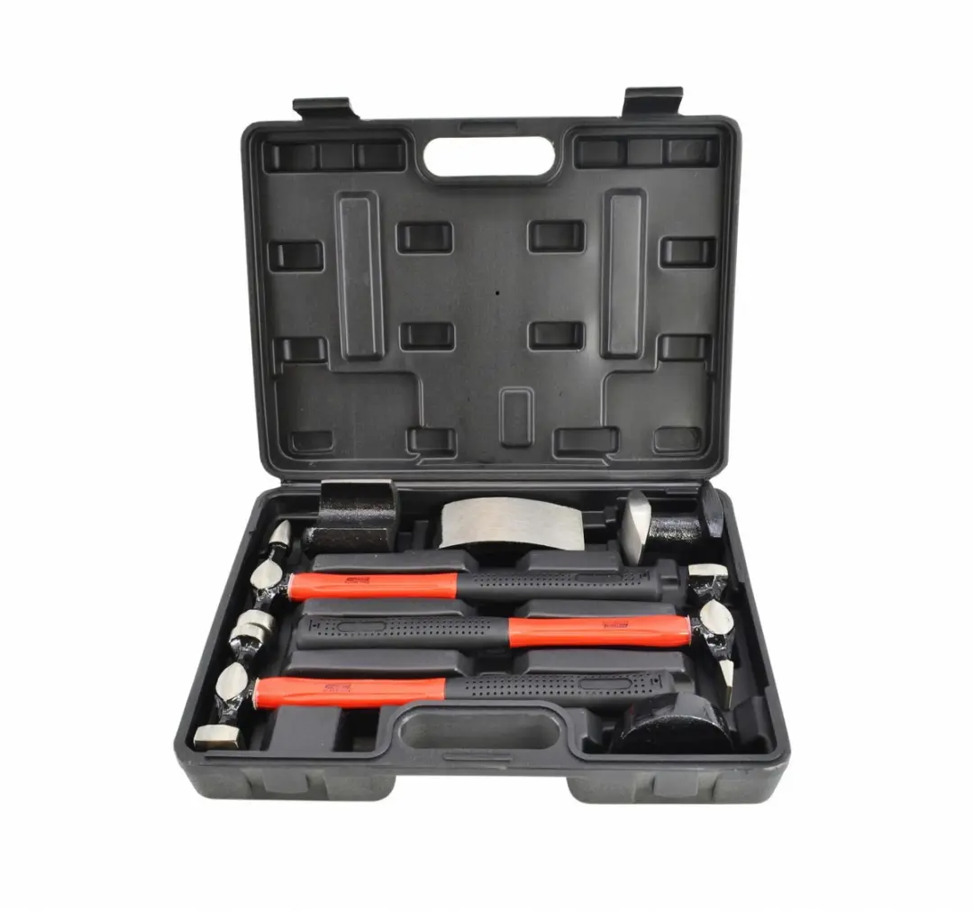Awtools Black Line Serie - Set van Plaathamers - 7-delig - Professionele Precisie - Antisliphandgrepen