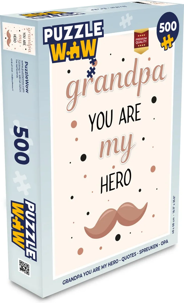 PuzzleWow Grandpa You Are My Hero Legpuzzel 500 Stuks
