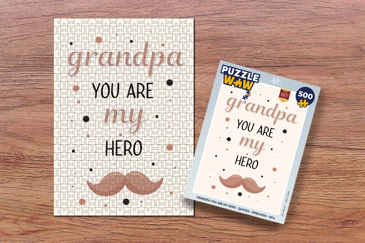 PuzzleWow Grandpa You Are My Hero Legpuzzel 500 Stuks - Multicolor