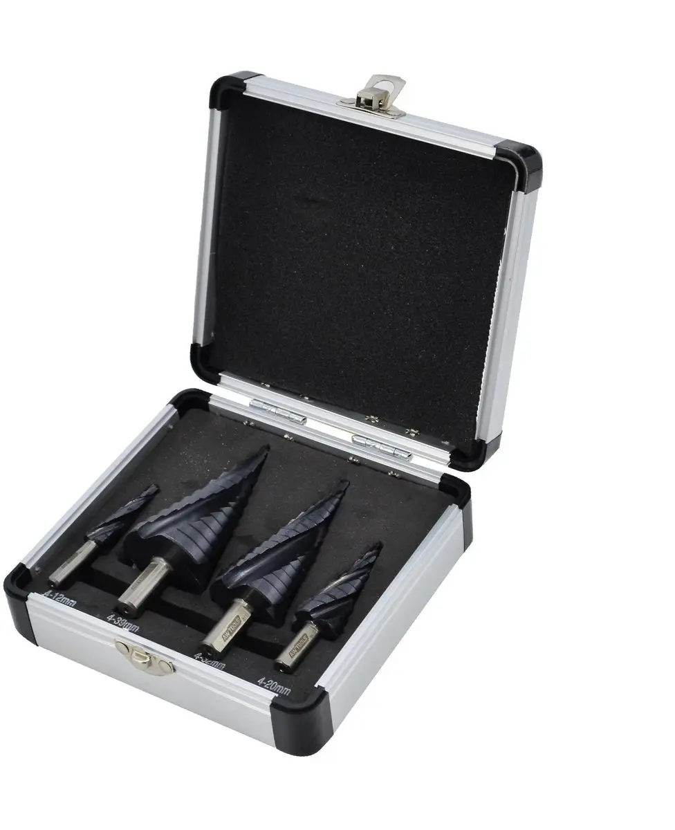 AWTOOLS Spiraalvormige Stapboor Set AW40944BL - HSS M2 TiAlN - 4 Stuks