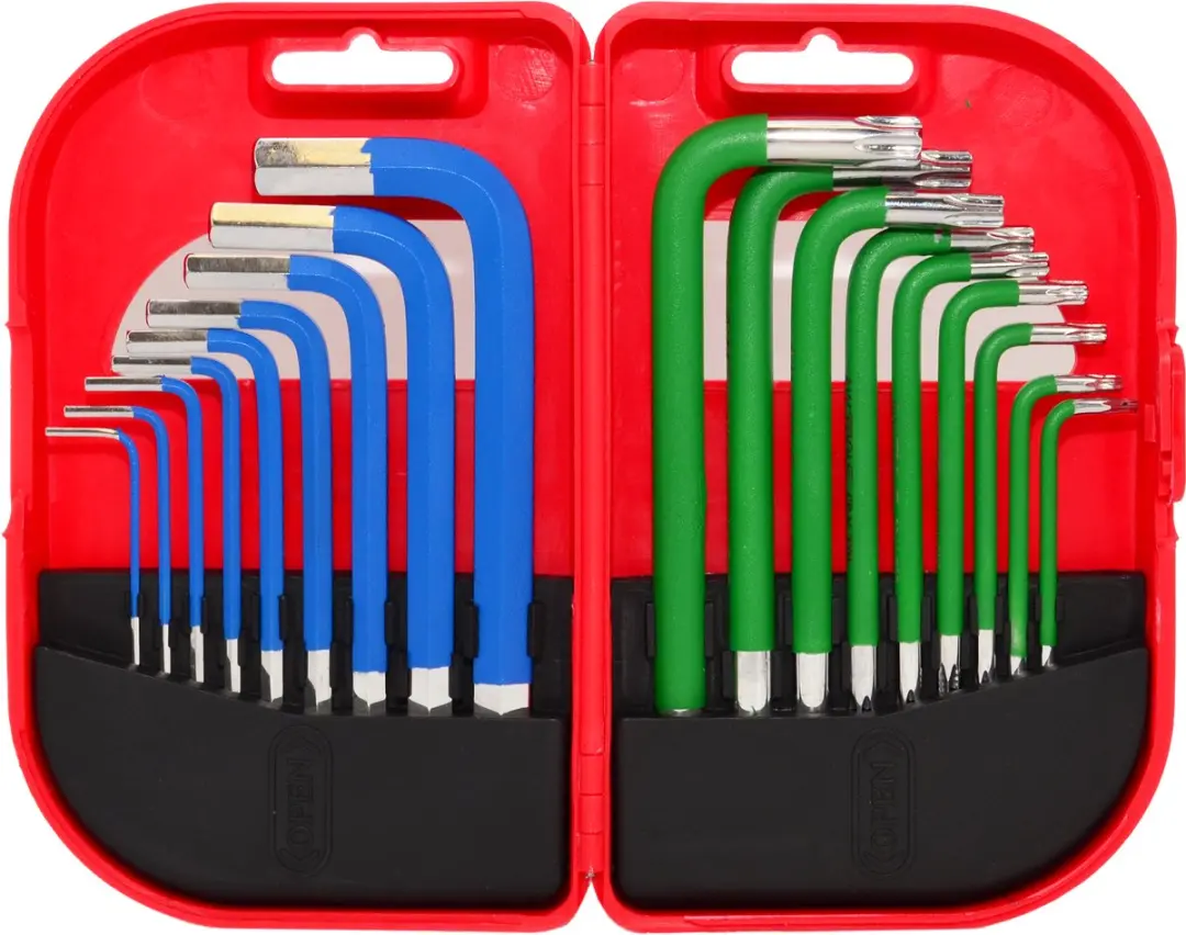 AWTOOLS Inbussleutels HEX 1,5-10,0mm - 18 Stuks - CrV Staal
