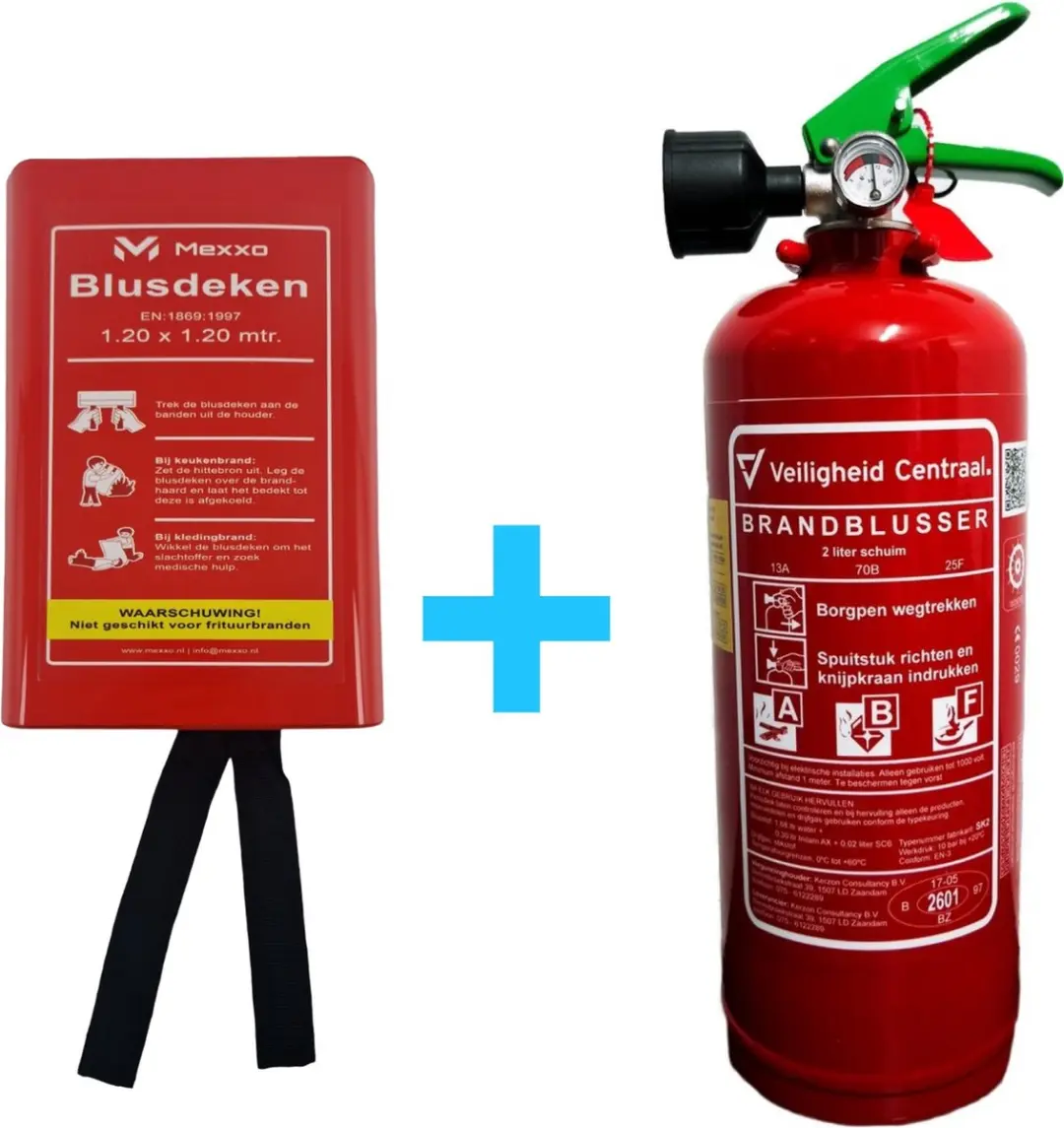Schuimblusser 2 liter ABF & Blusdeken 120 x 120cm