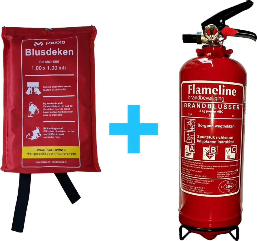 Poederblusser 2 KG ABC & Blusdeken 100 x 100cm