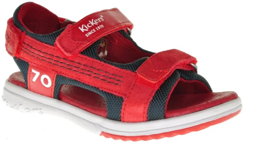 Kickers Rood Blauwe Lederen Jongenssandaal maat 27