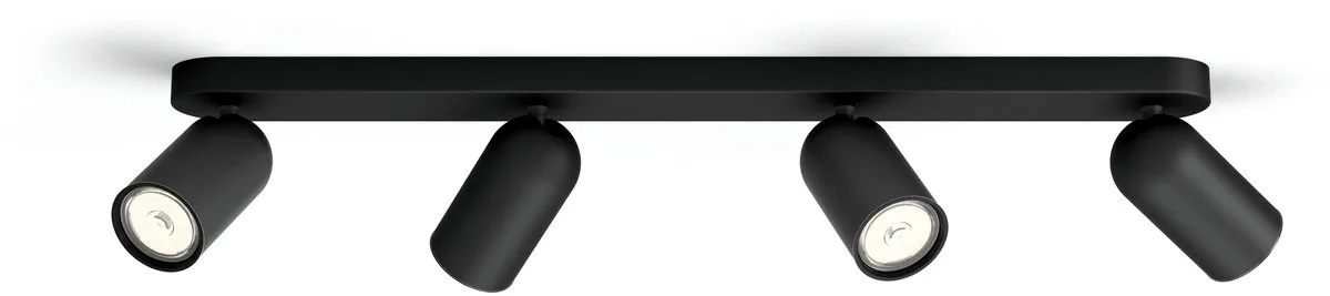 Philips Pongee Opbouwspot 4-lichts - Zwart
