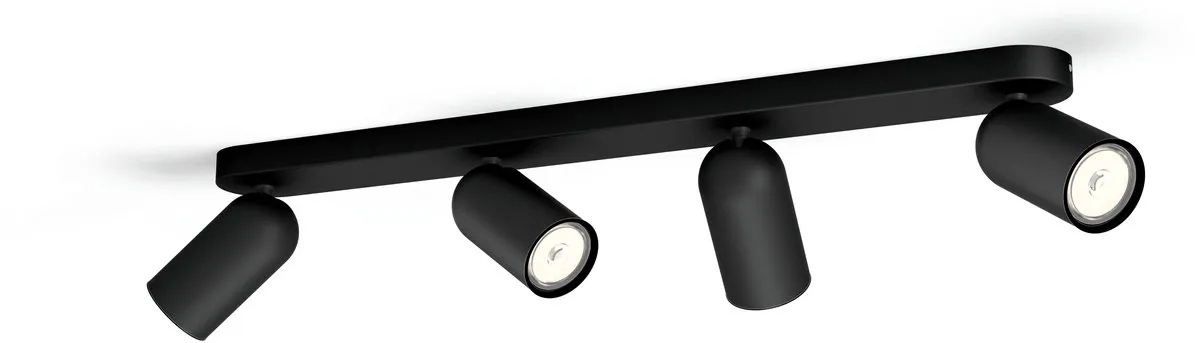 Philips Pongee Opbouwspot 4-lichts - Zwart