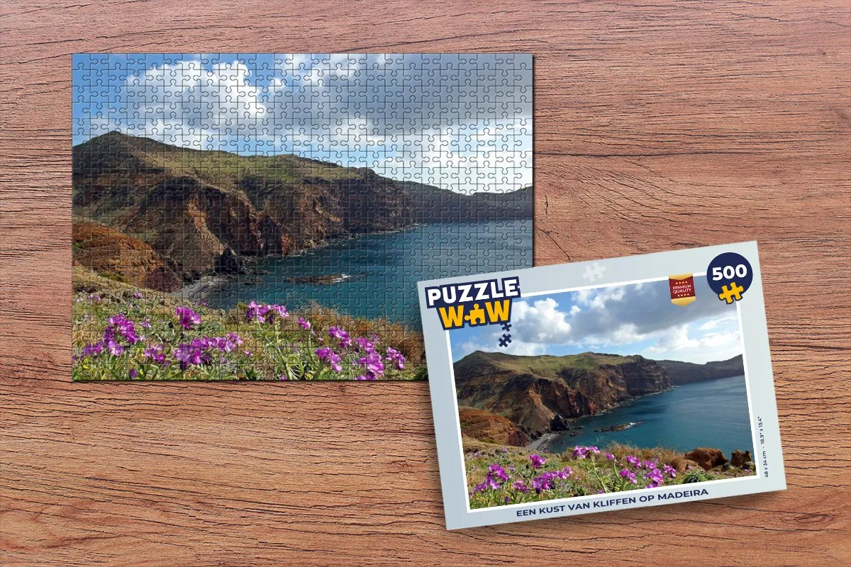 PuzzleWow Legpuzzel Een kust van kliffen op Madeira 500 Stuks - Multicolor
