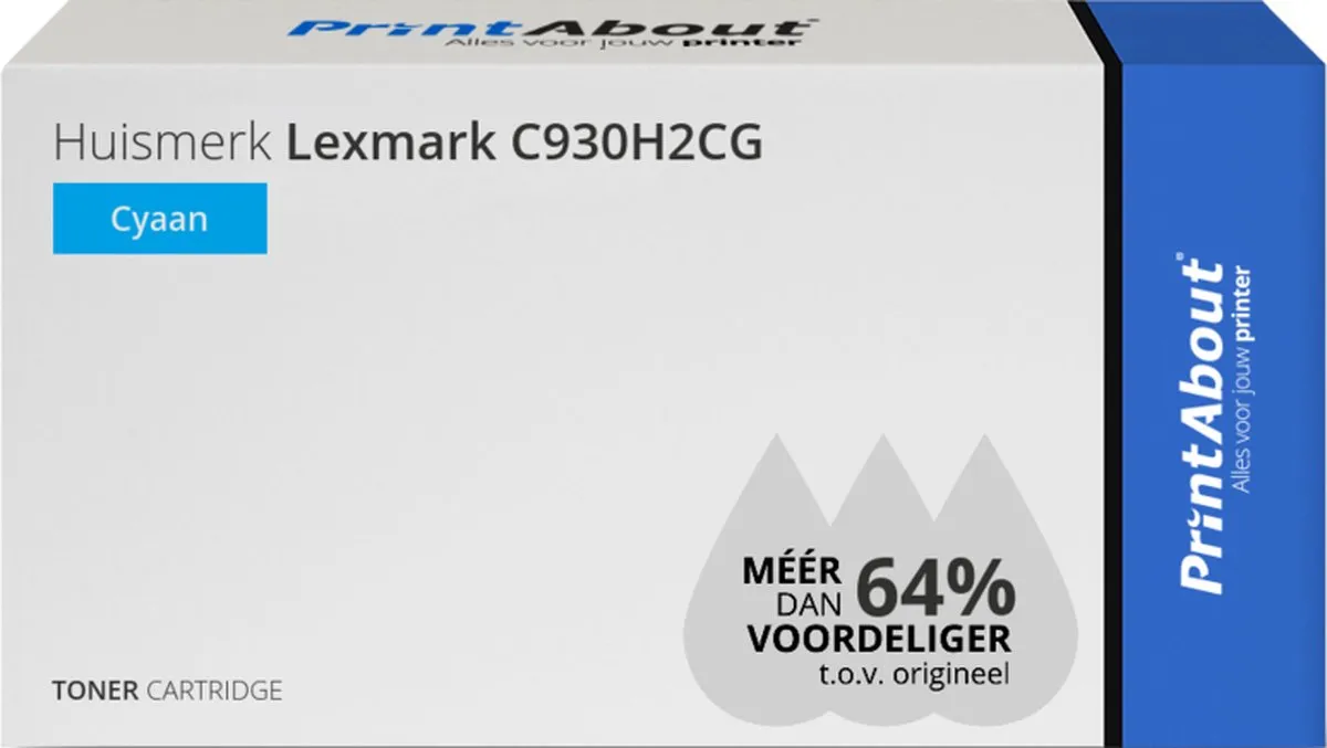 PrintAbout Lexmark C930H2CG Toner - Cyaan - 26.400 Stuks