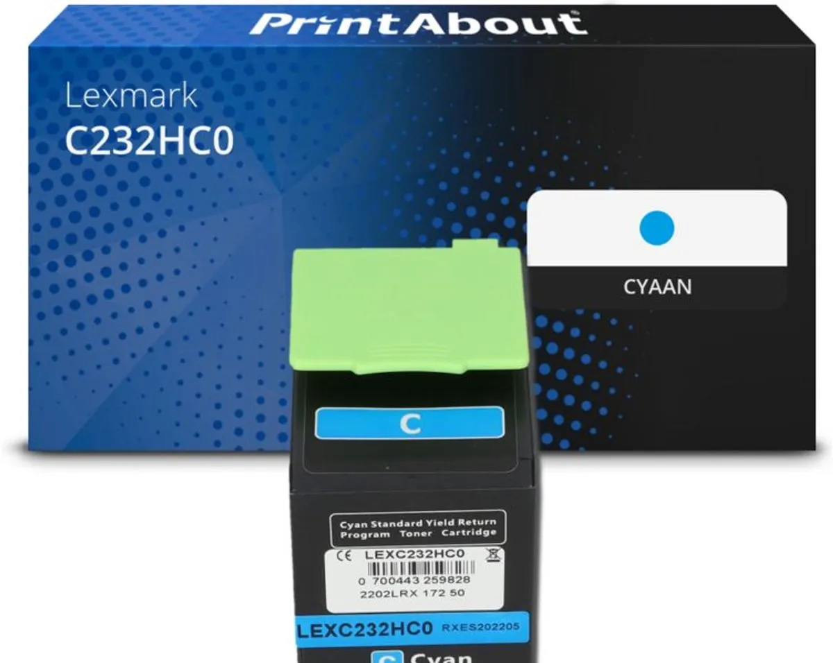PrintAbout Lexmark C232HC0 Toner Cyaan - 2.500 Pagina's
