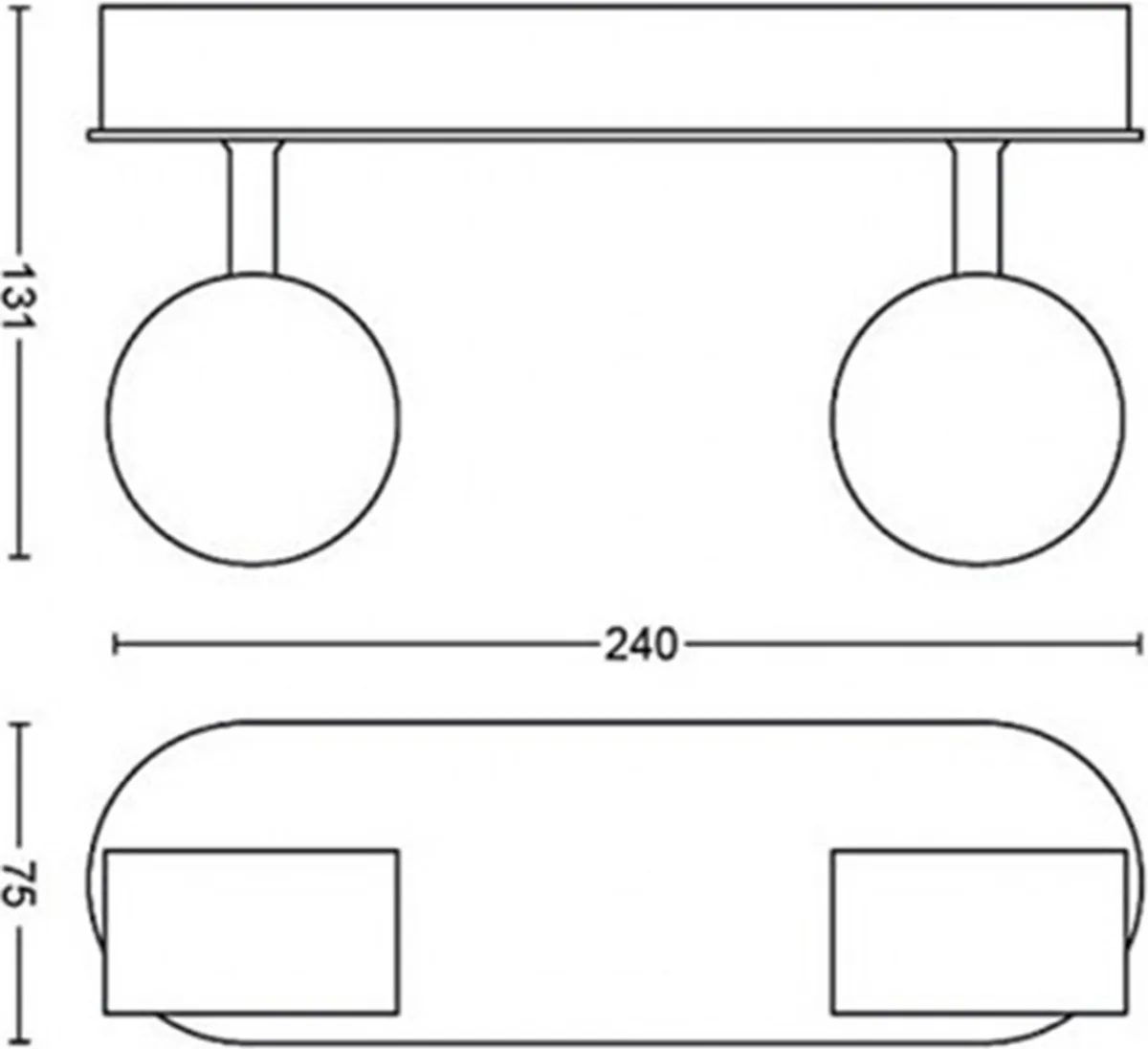 Philips myLiving 5056211P0 WarmGlow LED Spots - 2 Stuks Ø7cm Chroom