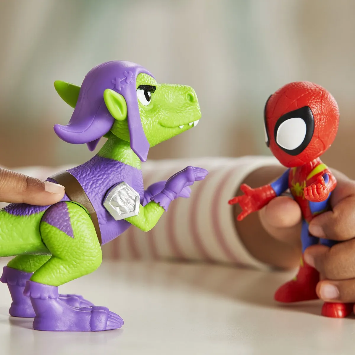 Spider-Man Spidey en Goblin Raptor Dino-Webs Actiefiguur 10cm - Meerkleurig