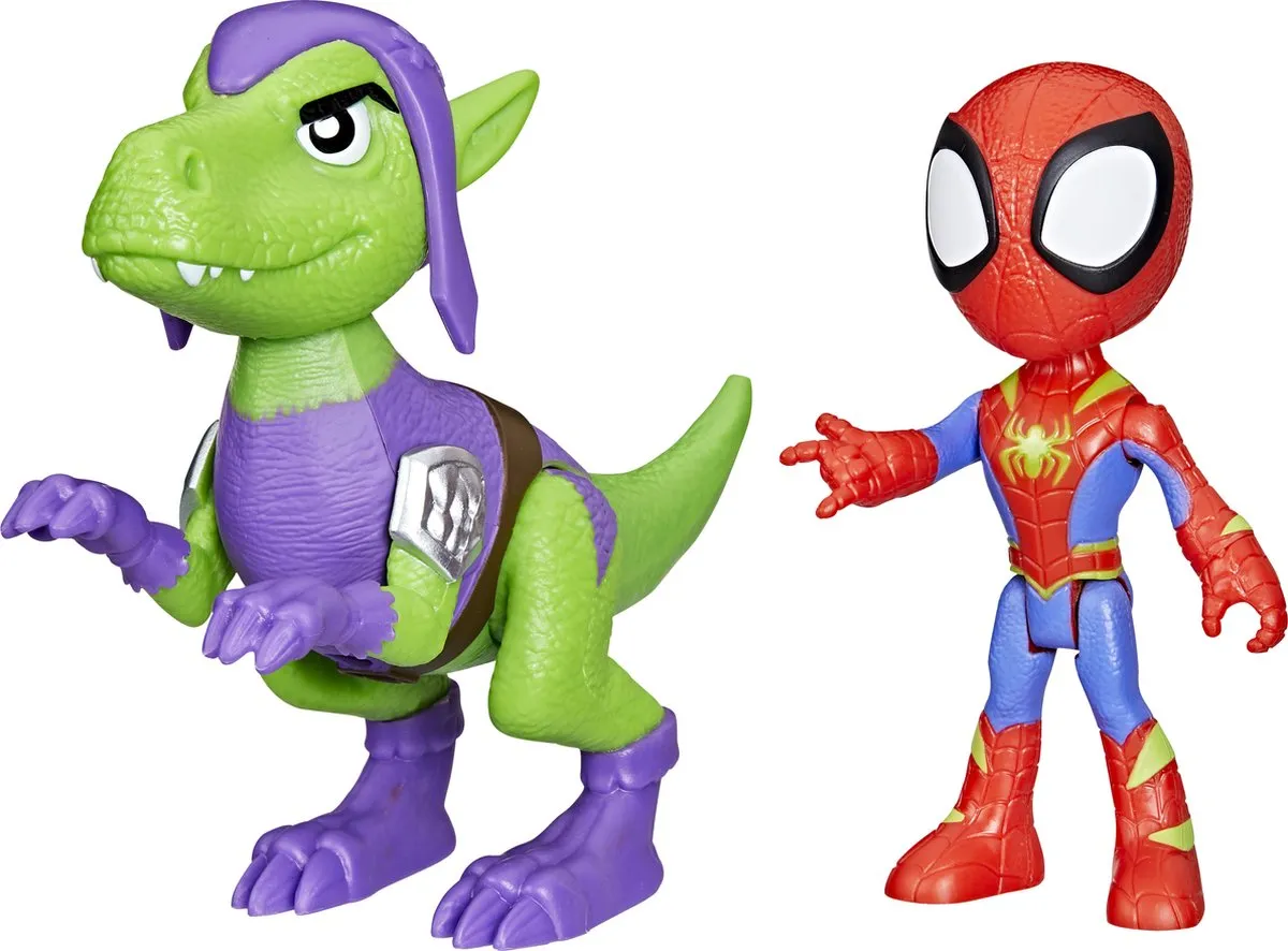 Spider-Man Spidey en Goblin Raptor Dino-Webs Actiefiguur 10cm - Meerkleurig - afbeelding 6 van 6
