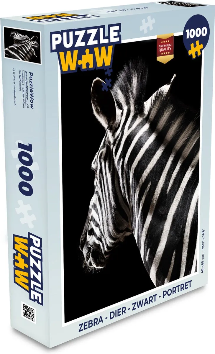 PuzzleWow Zebra Legpuzzel 1000 Stuks - Multicolor