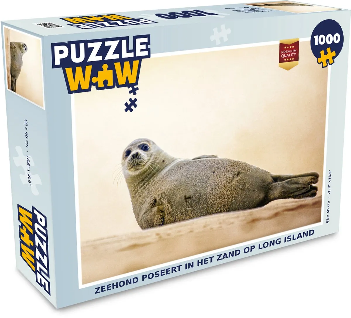 PuzzleWow Zeehond Strand Long Island Legpuzzel 1000 Stuks - Multicolor