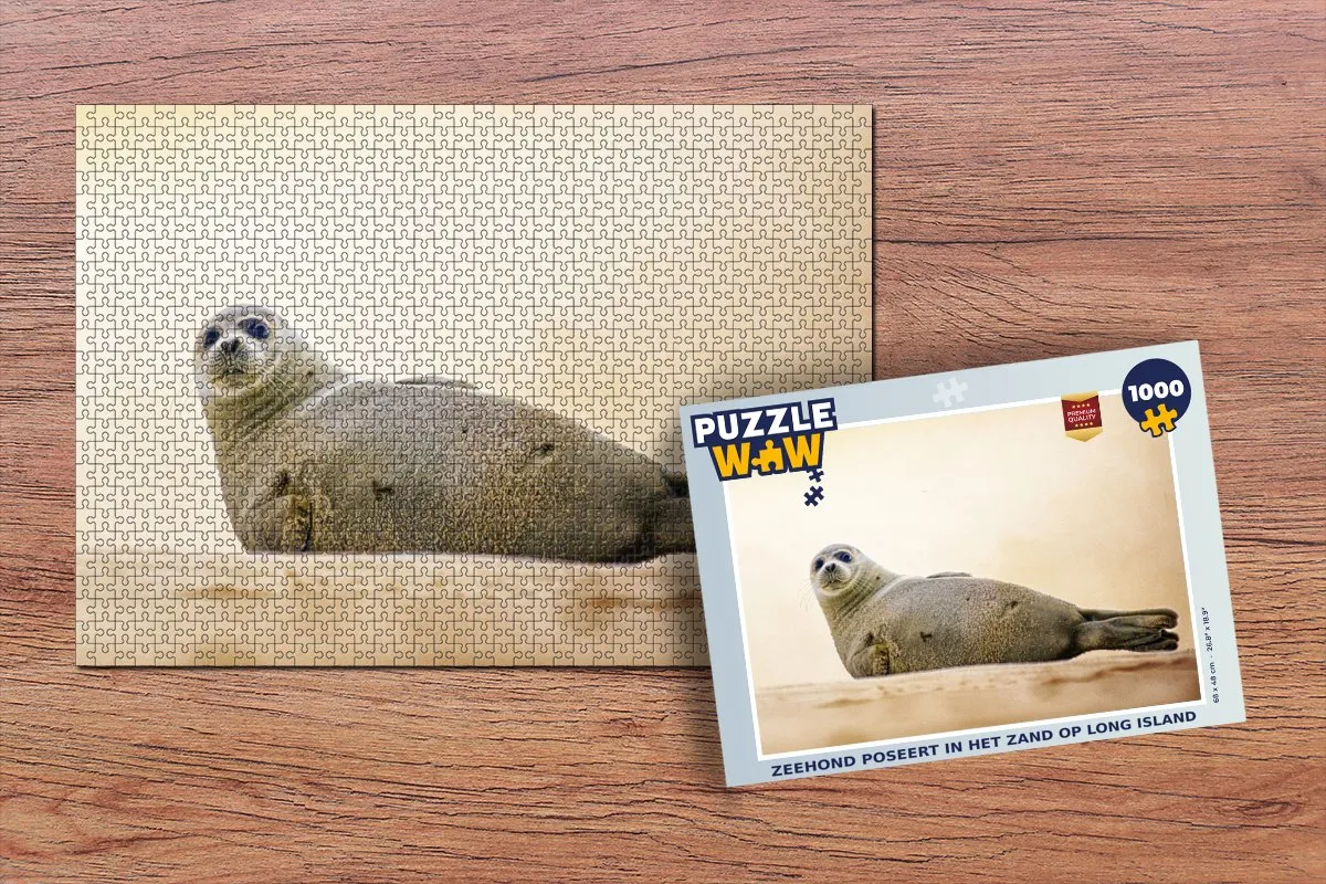 PuzzleWow Zeehond Strand Long Island Legpuzzel 1000 Stuks - Multicolor
