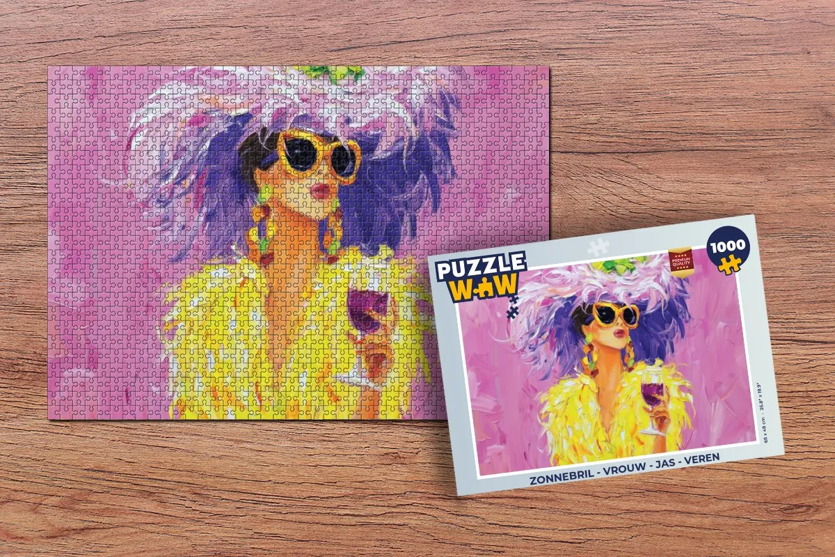 PuzzleWow Zonnebril Legpuzzel 1000 Stuks - Vrouw