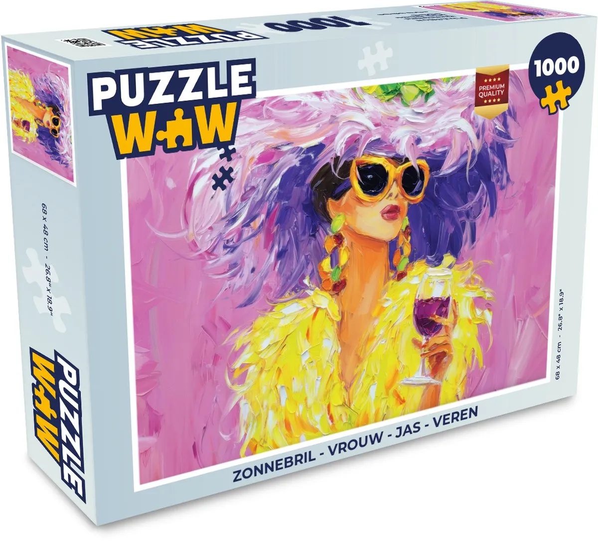 PuzzleWow Zonnebril Legpuzzel 1000 Stuks - Vrouw