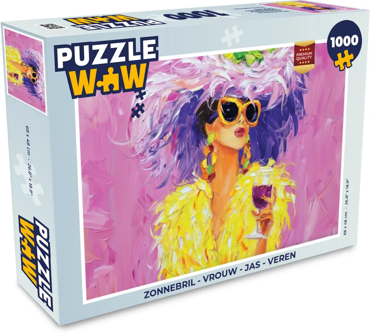 PuzzleWow Zonnebril Legpuzzel 1000 Stuks - Vrouw
