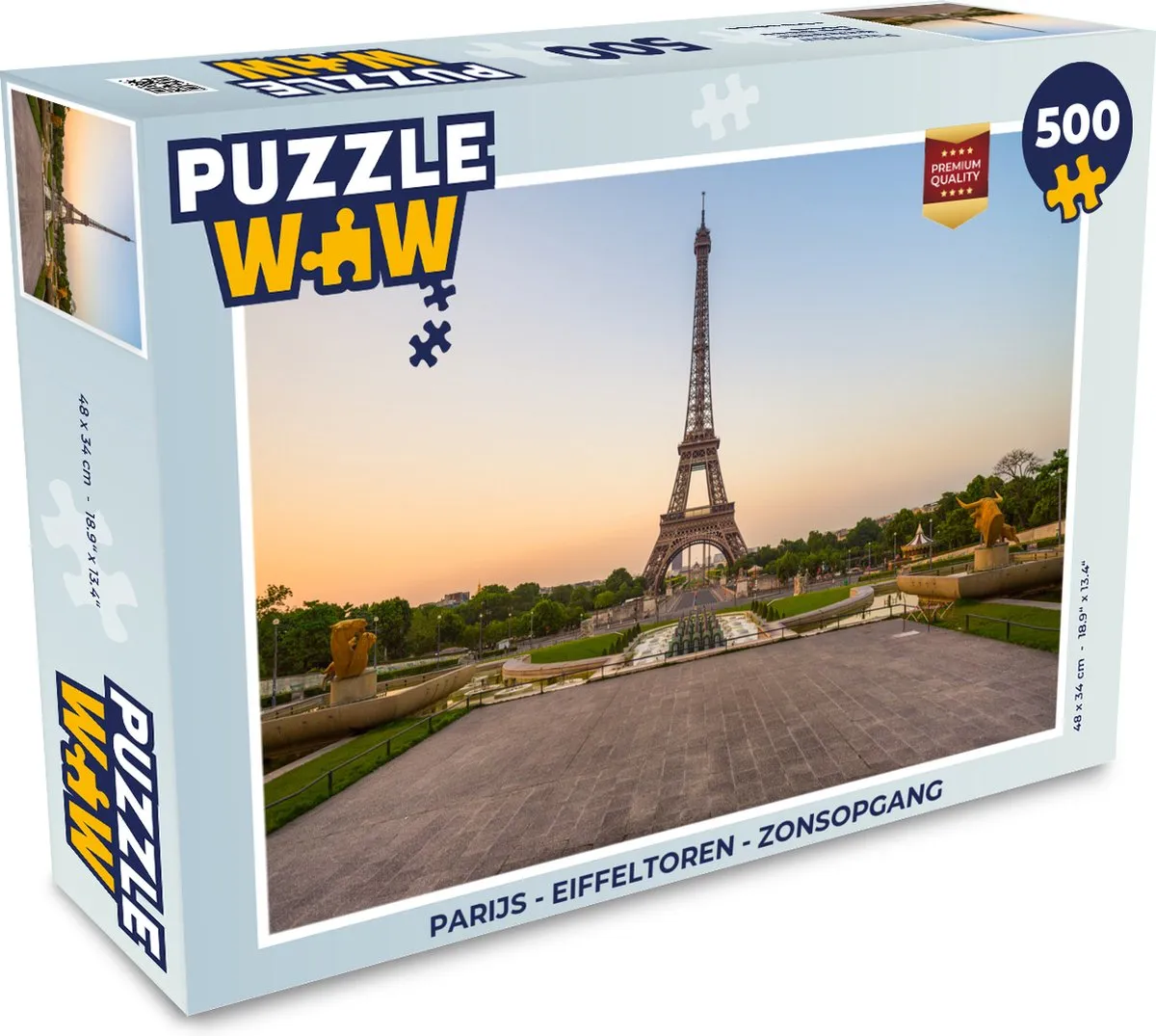 PuzzleWow Parijs Eiffeltoren Zonsopgang Legpuzzel 500 Stuks - Multicolor