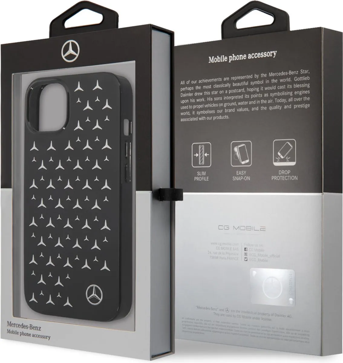 Mercedes-Benz iPhone 13 Mini Hoesje - Effen Zwart