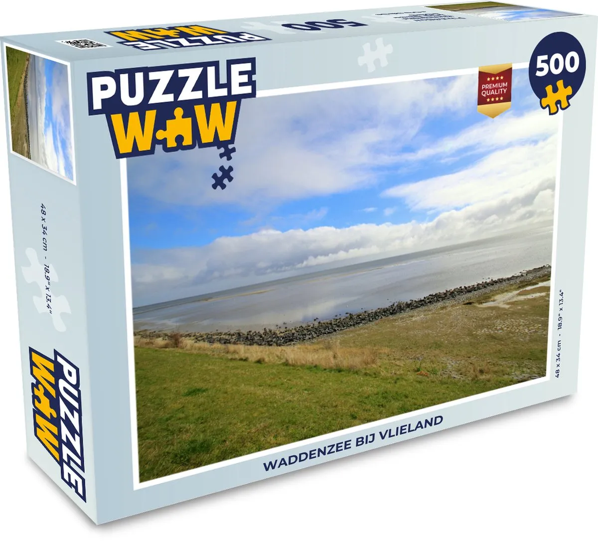 PuzzleWow Waddenzee bij Vlieland Legpuzzel 500 Stuks - Multicolor