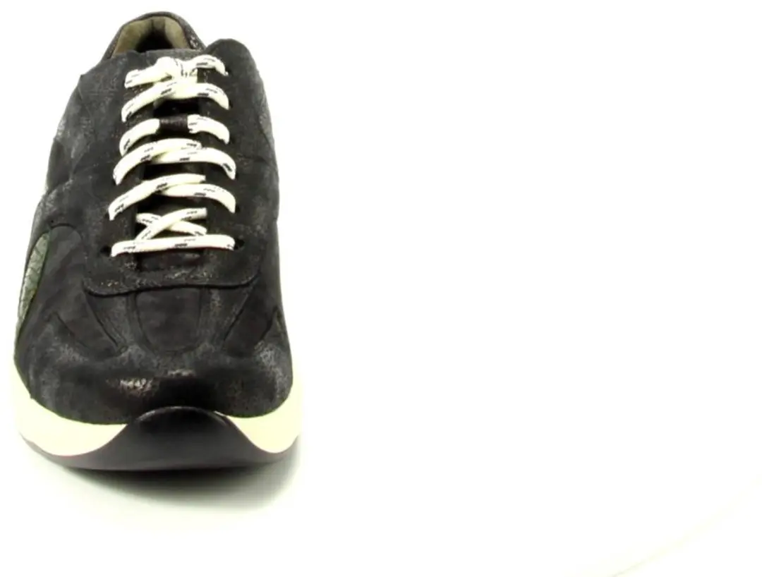 Durea 6316 2261 Leer Combinatie Veterschoen - Zwart