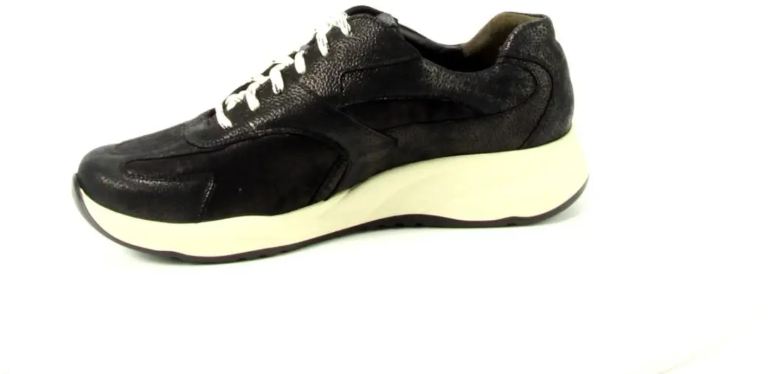 Durea 6316 2261 Leer Combinatie Veterschoen - Zwart