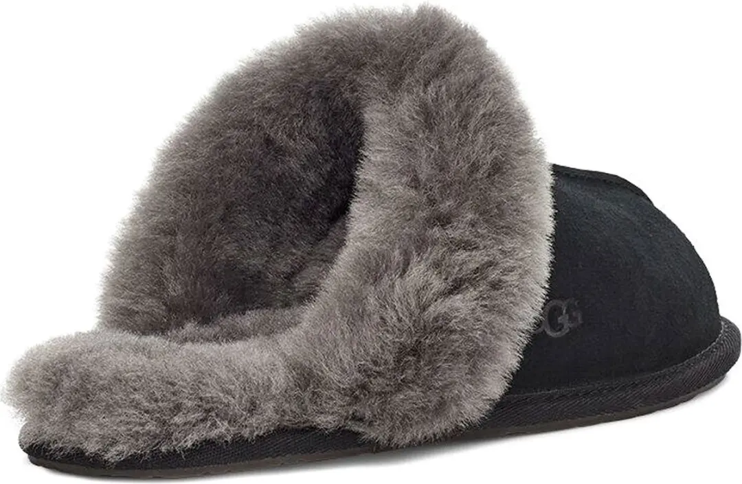UGG W Scuffette II Dames Sloffen - 38 - Zwart/Grijs