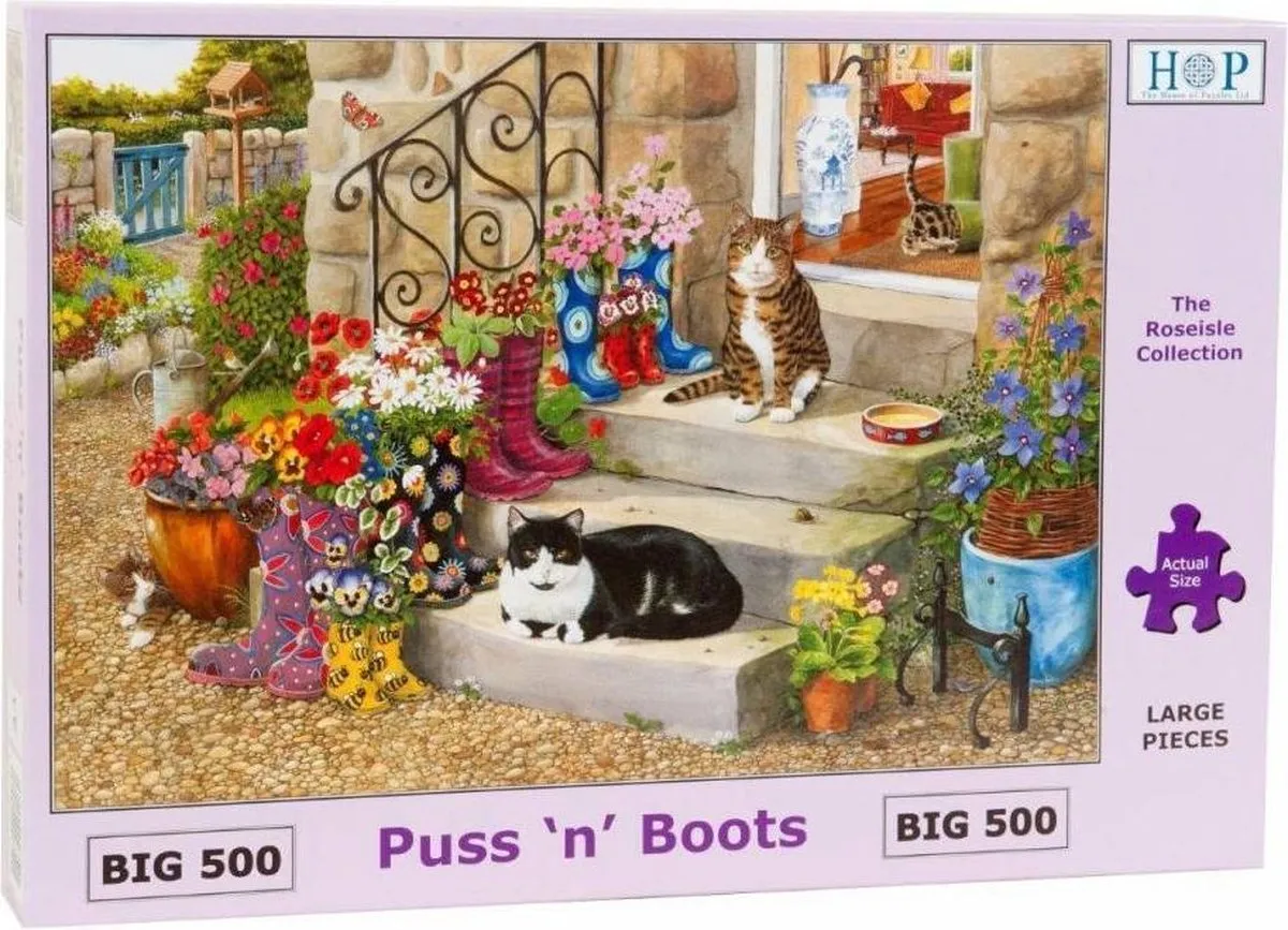 House Of Puzzles Puss 'N' Boots Legpuzzel 500 Stuks - Multicolor